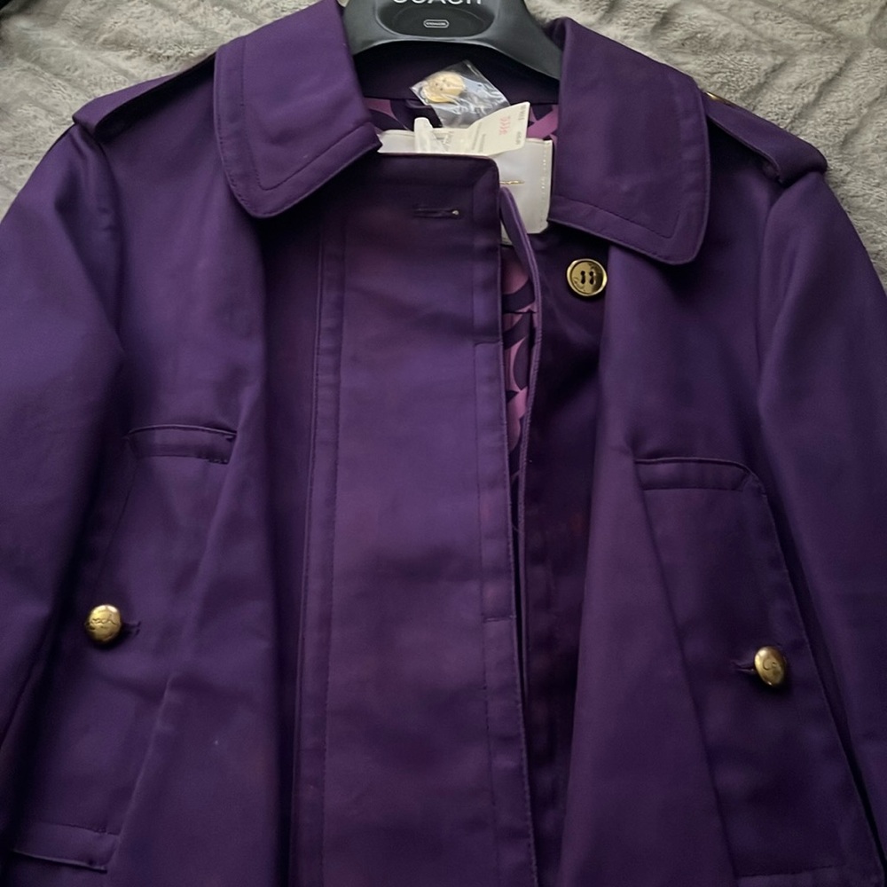 Coach Purple Jacket with Gold Buttons